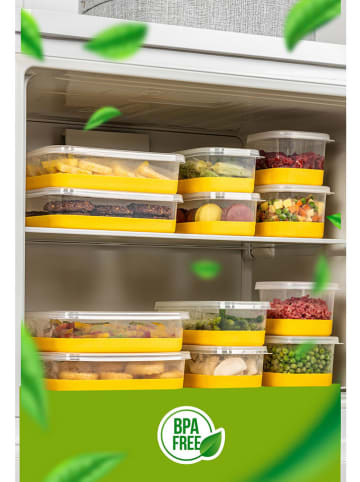 Violeta Home 4er-Set: Kühlschrank-Organizer in Gelb - (B)22 x (H)5,5 x (T)22 cm