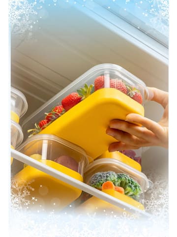 Violeta Home Organizery (4 szt.)  w kolorze żółtym do lodówki - 22 x 5,5 x 22 cm