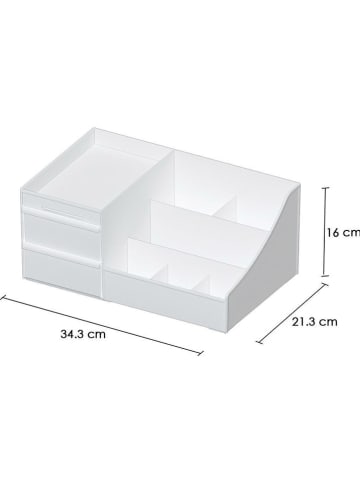Violeta Home Organizer w kolorze szarym na przybory do makijażu - 34,3 x 16 x 21,3 cm