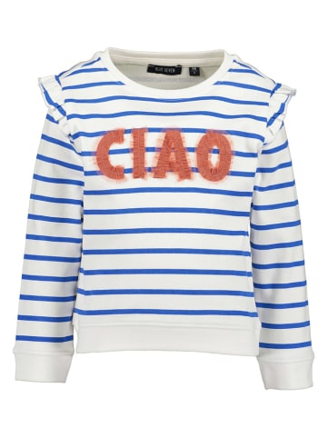 Blue Seven Sweatshirt in Weiß/ Blau