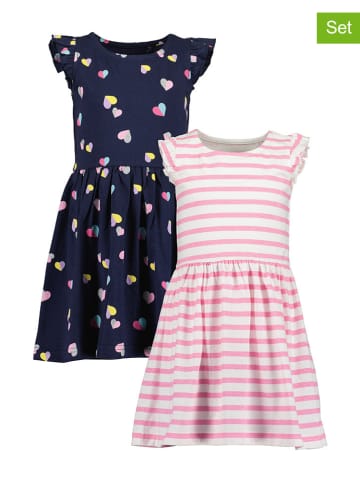 Blue Seven 2er Set: Kleider in Dunkelblau/ Rosa