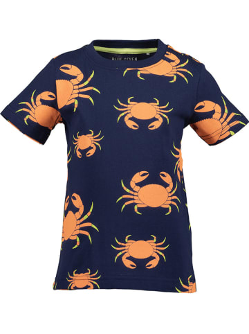 Blue Seven Shirt in Dunkelblau/ Orange