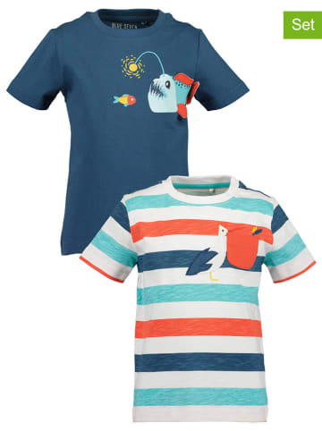 Blue Seven 2er Set: Shirts in Dunkelblau/ Bunt