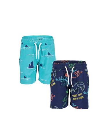 Blue Seven 2er Set: Shorts in Dunkelblau/ Türkis/ Bunt