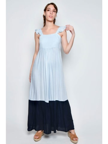 H.H.G. Kleid in Hellblau/ Dunkelblau