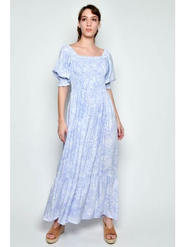 H.H.G. Kleid in Hellblau/ Weiß