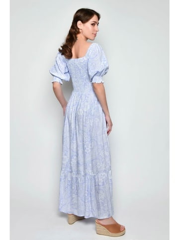 H.H.G. Kleid in Hellblau/ Weiß