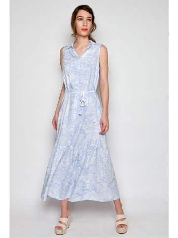 H.H.G. Kleid in Hellblau/ Weiß