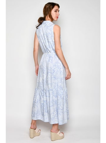 H.H.G. Kleid in Hellblau/ Weiß