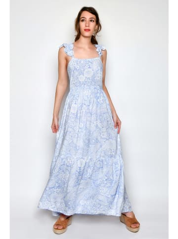 H.H.G. Kleid in Hellblau/ Weiß