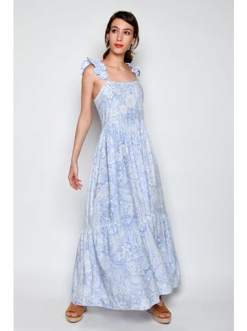 H.H.G. Kleid in Hellblau/ Weiß