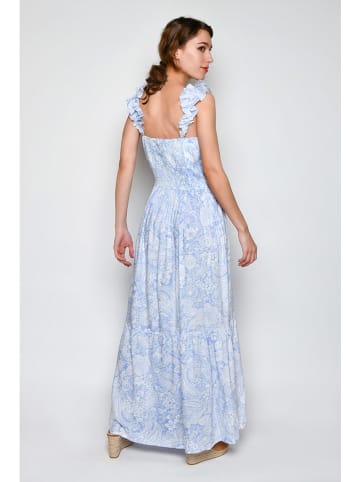 H.H.G. Kleid in Hellblau/ Weiß