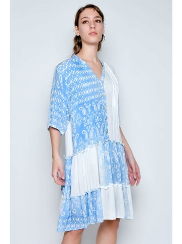 H.H.G. Kleid in Weiß/ Hellblau
