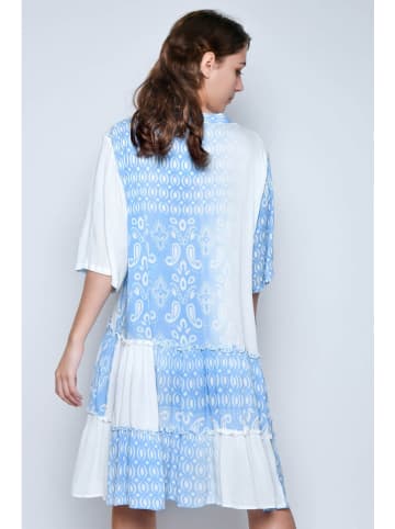 H.H.G. Kleid in Weiß/ Hellblau