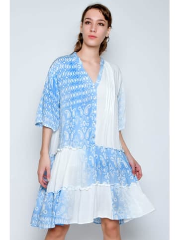 H.H.G. Kleid in Weiß/ Hellblau