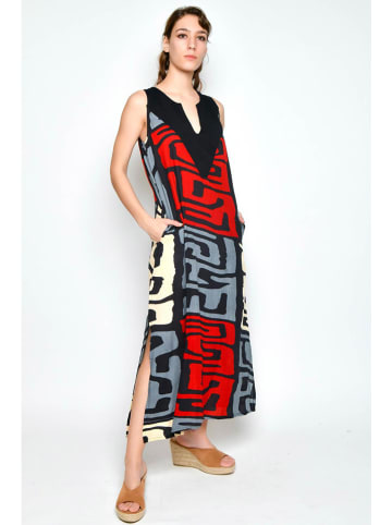 H.H.G. Kleid in Schwarz/ Grau/ Rot