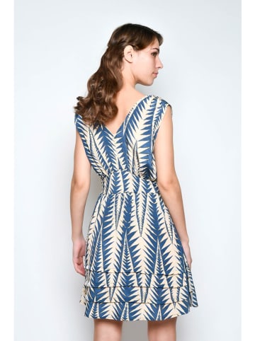 H.H.G. Kleid in Creme/ Dunkelblau