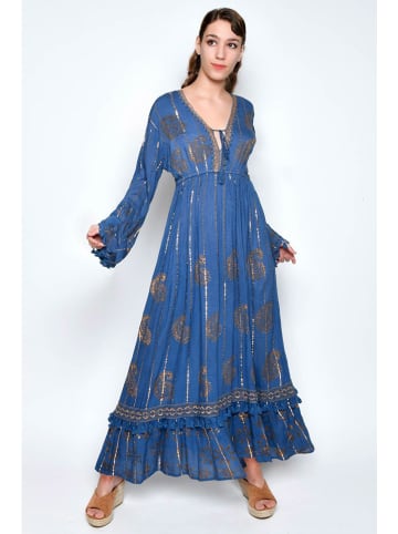 H.H.G. Kleid in Blau/ Gold