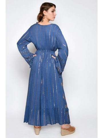 H.H.G. Kleid in Blau/ Gold