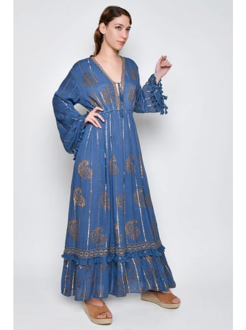 H.H.G. Kleid in Blau/ Gold