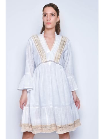 H.H.G. Kleid in Weiß/ Beige