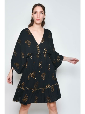 H.H.G. Kleid in Schwarz/ Gold
