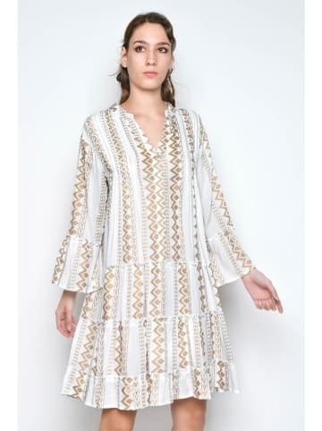 H.H.G. Kleid in Weiß/ Beige