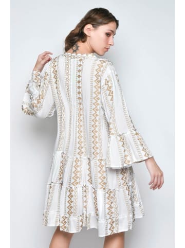 H.H.G. Kleid in Weiß/ Beige