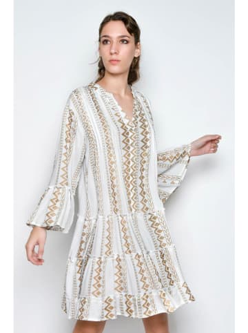 H.H.G. Kleid in Weiß/ Beige