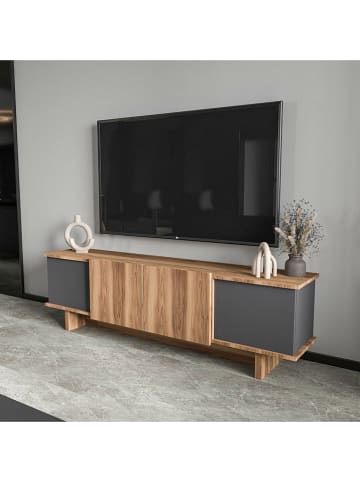 Scandinavia Concept Szafka RTV w kolorze szaro-jasnobrązowym - 180 x 50 x 33 cm