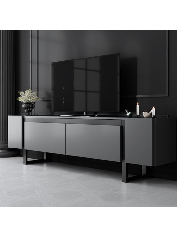 Scandinavia Concept TV-Kommode in Grau/ Schwarz - (B)180 x (H)50 x (T)30 cm