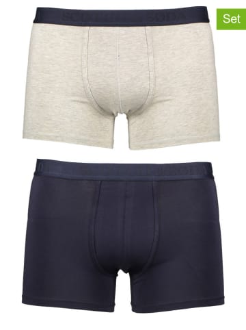 Scotch & Soda 2er-Set Boxershorts in Creme/ Dunkelblau