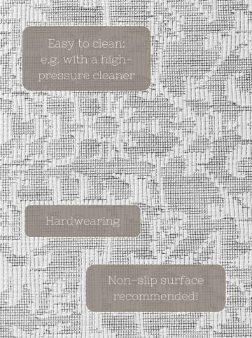 NORTHRUGS Outdoor-Wendeteppich "Kona" in Grau/ Weiß