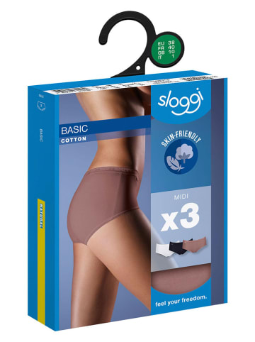 Sloggi 3-delige set: hipster bruin/zwart/wit