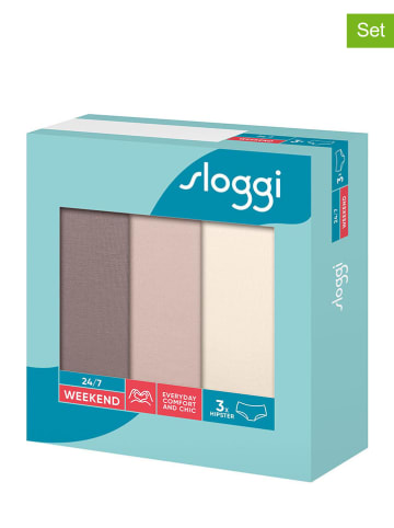 Sloggi 3er-Set: Slips "Weekend" in Beige/ Braun