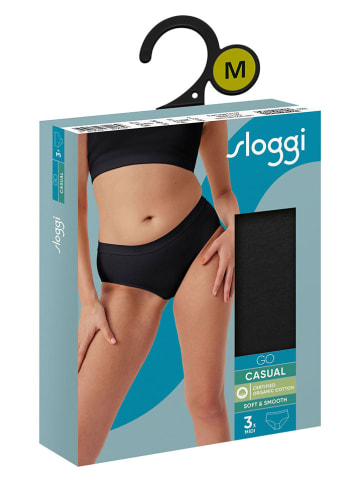 Sloggi 3er-Set: Slips "Go Casual" in Schwarz