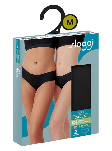 Sloggi 2er-Set: Slips "Go Casual" in Schwarz