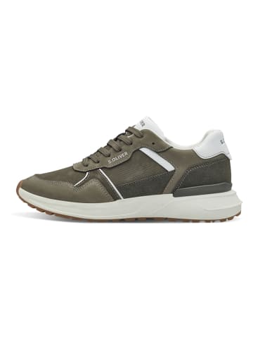 s.Oliver Leder-Sneakers in Khaki