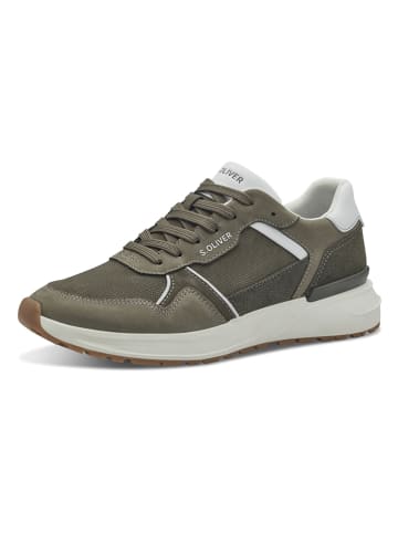 s.Oliver Leder-Sneakers in Khaki