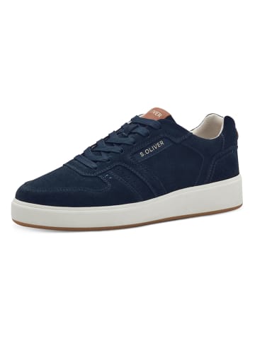s.Oliver Leder-Sneakers in Dunkelblau