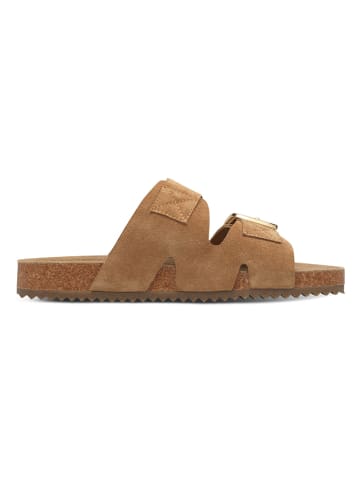 s.Oliver Leren slippers lichtbruin