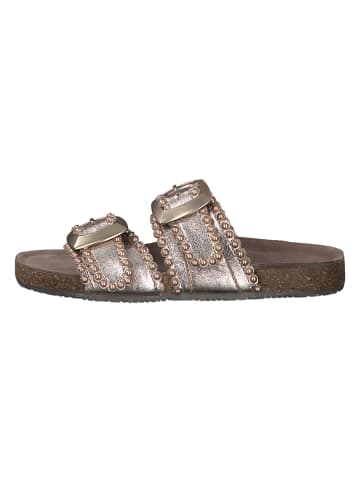 s.Oliver Leder-Pantoletten in Silber