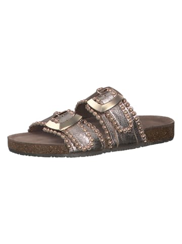 s.Oliver Leder-Pantoletten in Silber
