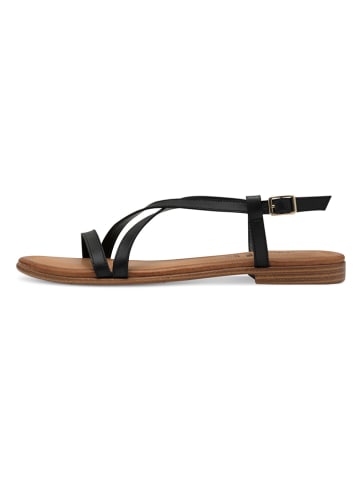 s.Oliver Leder-Sandalen in Schwarz