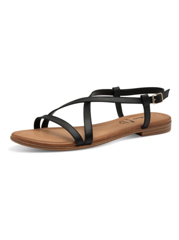 s.Oliver Leder-Sandalen in Schwarz