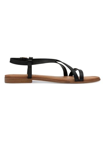 s.Oliver Leder-Sandalen in Schwarz
