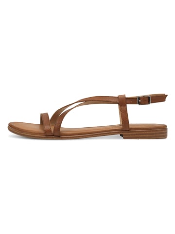 s.Oliver Leder-Sandalen in Hellbraun