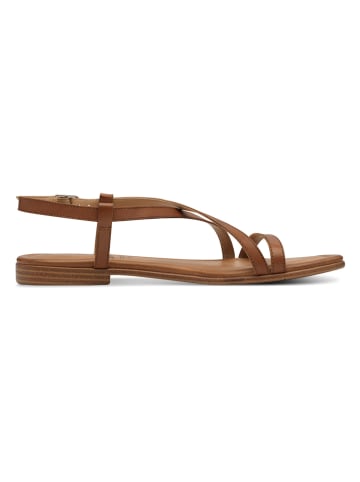 s.Oliver Leder-Sandalen in Hellbraun