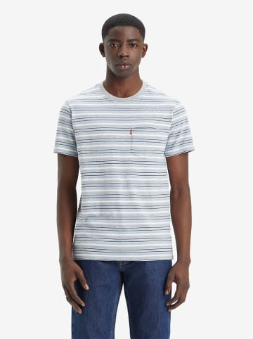 Levi's Koszulka w kolorze niebiesko-szaro-białym