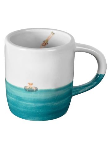 Folkifreckles Tasse "Splash" in Weiß/ Türkis - 300 ml